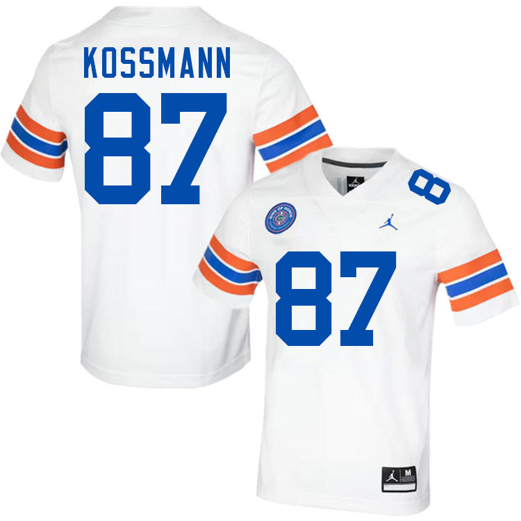 Cameron Kossmann Florida Jersey,Florida Gators #87 Cameron Kossmann Uniforms,Jersey Youth-Throwback White